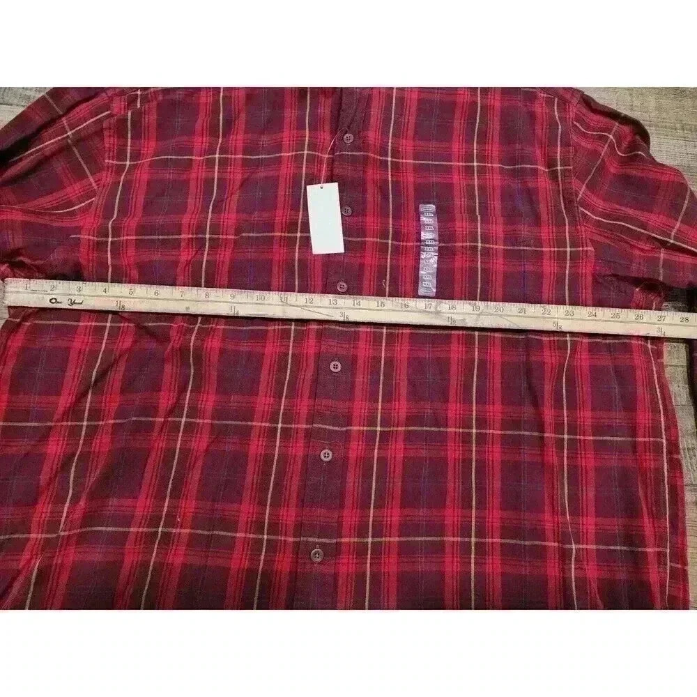 Old navy Men's Shirt Button Down Long sleeve Regular fit Red Size XXL - Picture 6 of 6